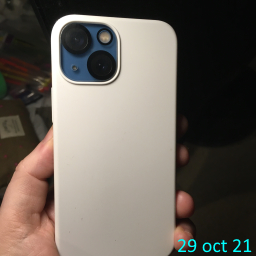 iPhone 13 Mini in White Silicone case