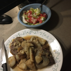 steak and potatoes dinner